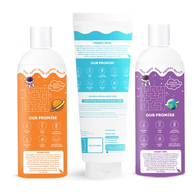 Tiny Mighty: Kids Shampoo, Body Wash and Body Lotion, 200 ml Each, For Sensitive Skin,100% Plant Based And Natural