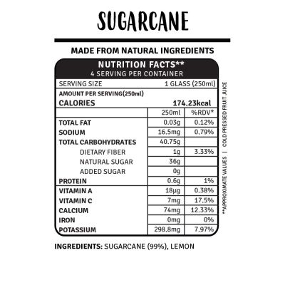 RAW PRESSERY: Sugarcane & Lemon Juice - (2 X 1000 ml)