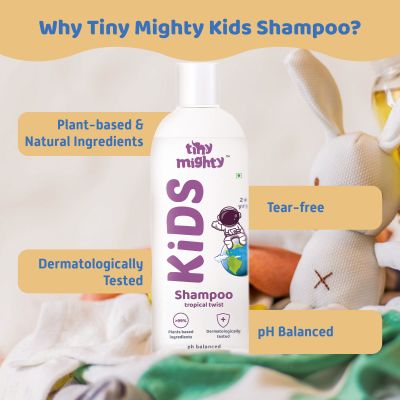 Tiny Mighty: Kids Body Wash 200 ml, Body Foam Wash 150 ml, Body Lotion 200 ml, Shampoo 200 ml & Hair Oil 200 ml