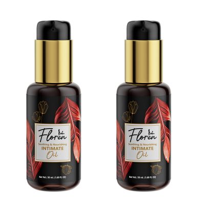 Floren: Soothing & Nourishing Intimate Oil for Women with Anti-bacterial properties for preventing odour & infections - 50ML (Pack of 2)