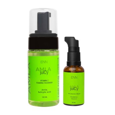 Enn Beauty: Juicy Face Wash and 17 %Vitamin C Serum Kit, Deep cleanses, Boosts Glow