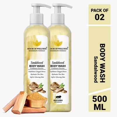 House of Wellness: Sandalwood Body Wash Pack Of 2