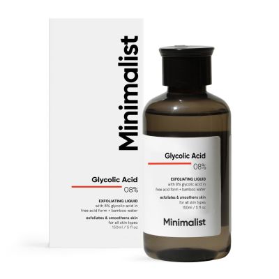 Minimalist: 8% Glycolic Acid Face Toner in free acid form with bamboo water for exfoliating & smoothening skin - 150ml