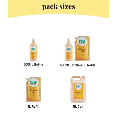 Born Good: Natural Low Foaming Dishwash Liquid  - 500ml