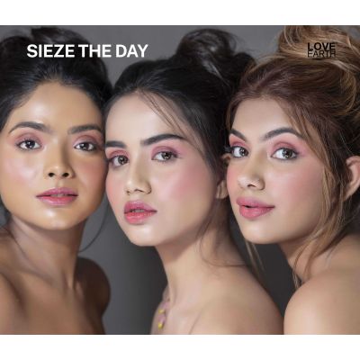 Love Earth: Lip Tint & Cheek Tint Multipot Combo (Raspberry Pink & Caramel Brown) with Richness of Jojoba Oil and Vitamin E for Lips, Eyelids and Cheeks