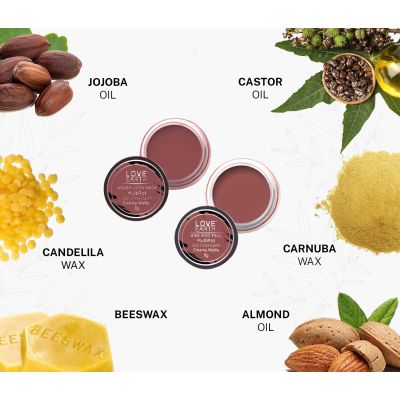Love Earth: Lip Tint & Cheek Tint Multipot Combo (Mauvish Pink & Ruby Pink) with Richness of Jojoba Oil and Vitamin E for Lips, Eyelids and Cheeks