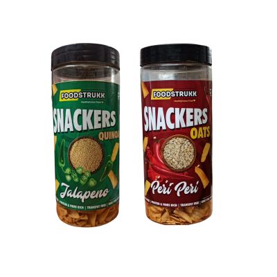 Foodstrukk: Oats Peri Peri And Quinoa Jalapeno Snackers - Pack of 2 (150gm Each)