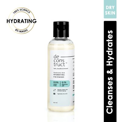 Deconstruct Skincare: Hyaluronic Acid Hydrating Facewash- 0.5% Amino Acids + 0.1% Hyaluronic Acid - 100ml
