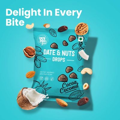 Dev Pro Food: Date & Nuts Drops Coconut Cocoa with Fibre Coating - Pack of 3 (Each - 40 gm)