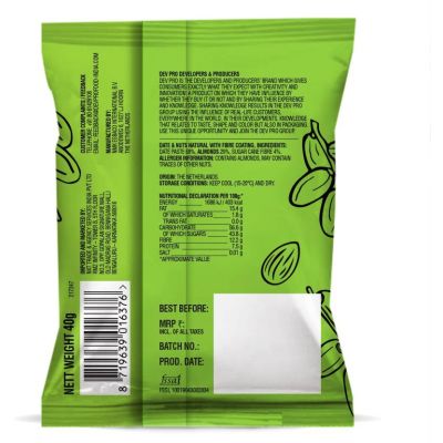 Dev Pro Food: Date & Nuts Drops Natural with Fibre coating - Pack of 3 (Each - 40 gm)