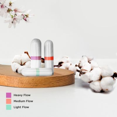 Yoni: Organic Cotton Tampons for Light flow (16 Pcs).