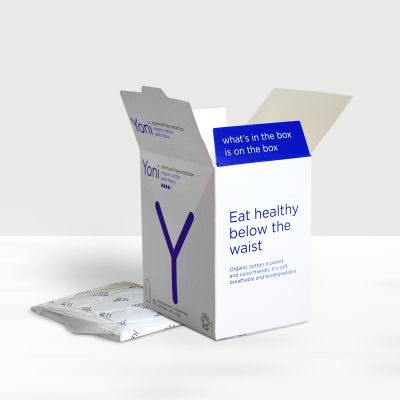 Yoni: 100% Organic Cotton Pads with Wings -Heavy Flow (10 Pcs)