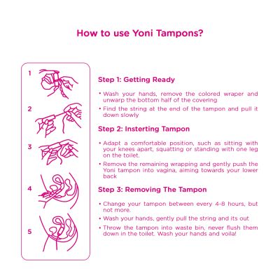 Yoni: Organic Cotton Tampons for Heavy Flow (16 Pcs)