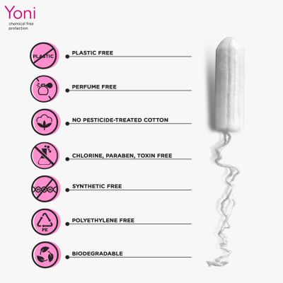 Yoni: Organic Cotton Tampons for Heavy Flow (16 Pcs)