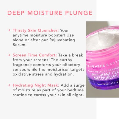 Daughter Earth: Succulent Gel Moisturiser with Kombucha Essence + Plant Stem Cell Extracts - 50gm