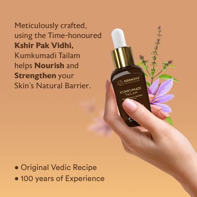 Siddhayu: Kumkumadi Tailam Midnight Face Oil - Premium Kashmiri Saffron - Reduce wrinkles - 10ml