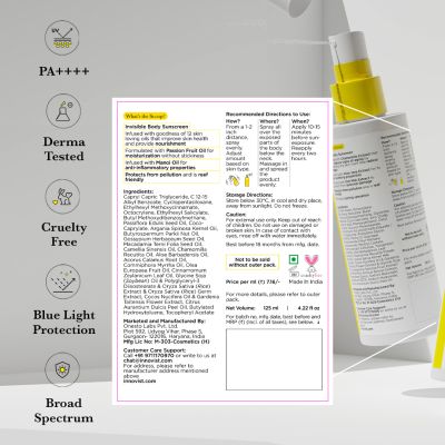 SunScoop: Invisible Body Sunscreen SPF 60 - 125 ml