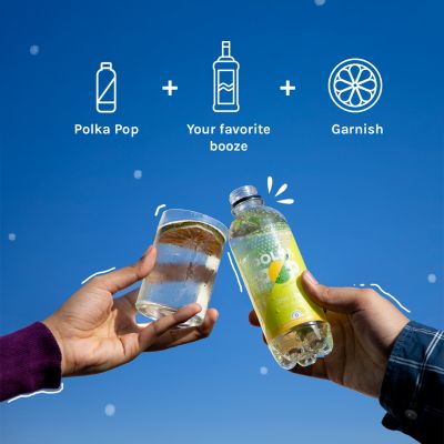 Polka Pop: Lemon-Lime Sparkling Water - Pack of 12 (350ml Each)