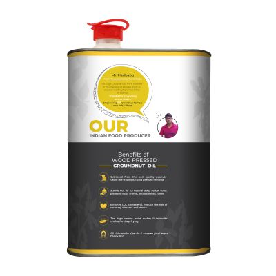 anveshan: Wood Cold Pressed Groudnut/Peanut Cooking Oil - 5L