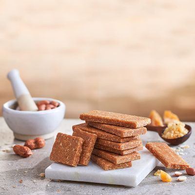 Paper Boat: Crushed Peanut Chikki Jar- 50 pieces - 16g each