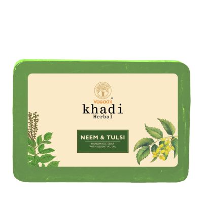 Vagad's Khadi: Neem-Tulsi Soap - 125gm (Pack of 3)