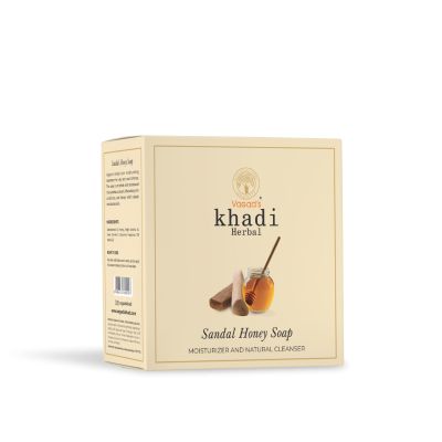 Vagad's Khadi: Sandal & Honey Soap - 100gm (Pack of 3)