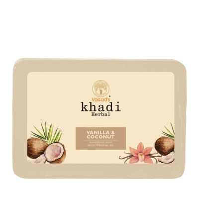 Vagad's Khadi: Vanilla & Coconut  Soap - 125gm (Pack of 3)