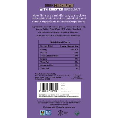 MOJO BAR: Dark Chocolate with Hazelnut - Pack of 1