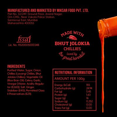 NAAGIN: Indian Hot Chilli Extra Spicy Sauce - Smoky Bhoot - 230gm