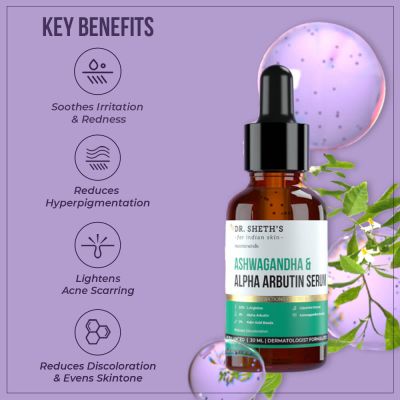 Dr. Sheth's: Ashwagandha & Alpha Arbutin Serum - 30ml