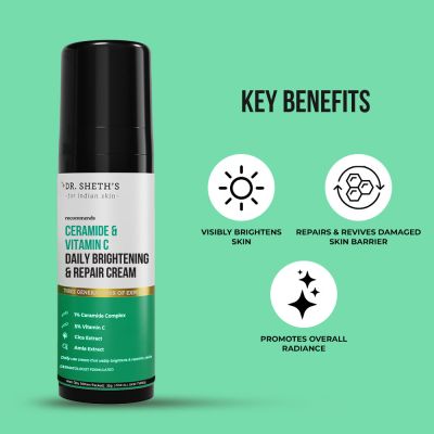 Dr. Sheth's: Ceramide & Vitamin C Daily Brightening & Repair Cream - 30g