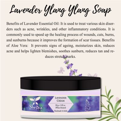 Shrida Naturals: Lavender Essential Oil Cream - 50gm