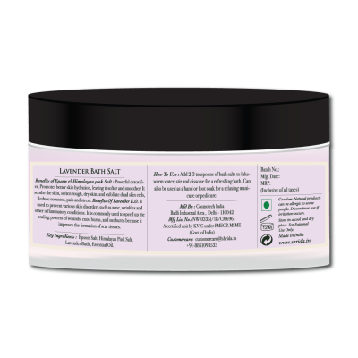 Shrida Naturals: Lavender Bath Salt - 200gm