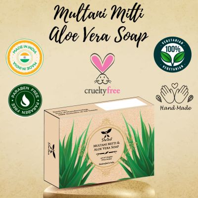 Shrida Naturals: Multani Mitti Aloe Vera Soap - 125gm