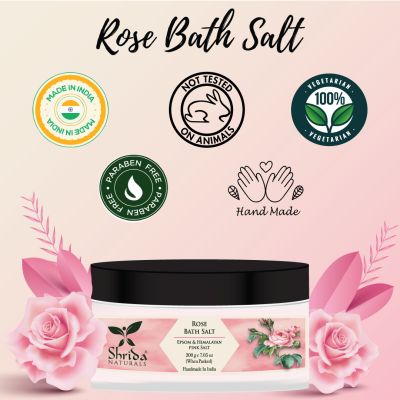 Shrida Naturals: Rose Bath Salt - 200gm