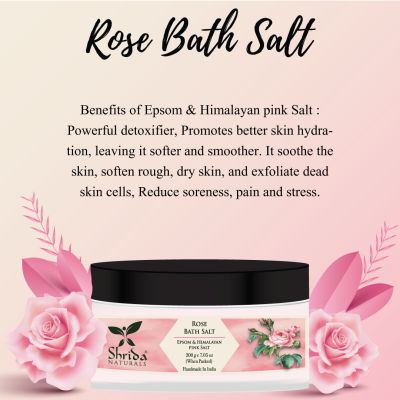Shrida Naturals: Rose Bath Salt - 200gm