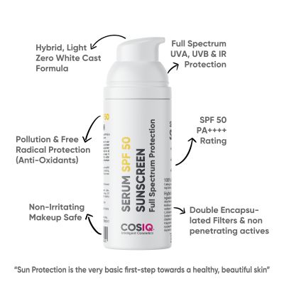 COSIQ: Outdoor Sunscreen Serum SPF 50 PA++++ Broad Spectrum - 30ml