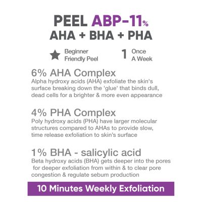 COSIQ: ABP 11% Gentle Exfoliating Peel AHA 6% + PH4% + BHA 1% - 30ml