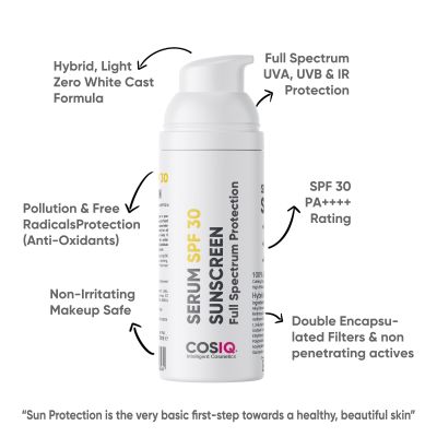 COSIQ: Daily Use Sunscreen Serum SPF 30++++ PA Broad Spectrum - 30ml