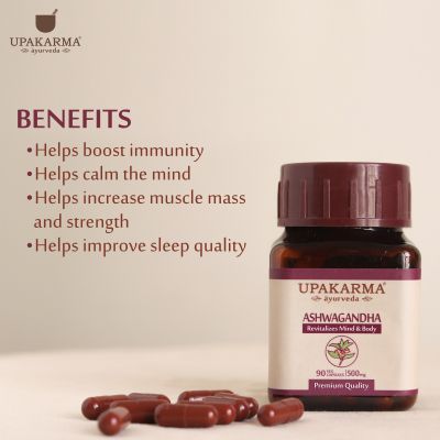 UPAKARMA: Ayurveda Ashwagandha Pure Extract 500 mg - 90 Veggie Capsules