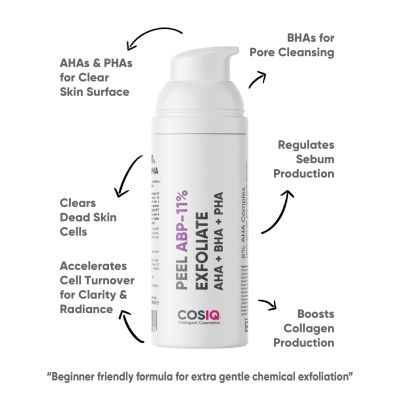 COSIQ: ABP 11% Gentle Exfoliating Peel AHA 6% + PH4% + BHA 1% - 30ml