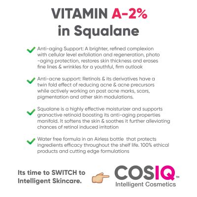 COSIQ: Vitamin A-2% Granactive Retinoid in Squalane - 30 ml
