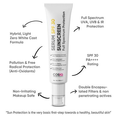 COSIQ: Daily Use Sunscreen Serum SPF 30 PA++++ Broad Spectrum - 100ml