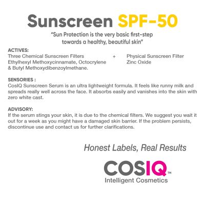 COSIQ: Outdoor Sunscreen Serum SPF 50 PA++++ Broad Spectrum - 100ml
