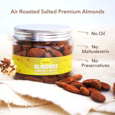 Gladful: Roasted Salted Almonds - Pack of 2 (140gm each)