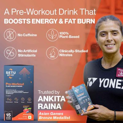 SETU: Setu Sport: Pre-Workout Plant-Based Powder - 180 gm