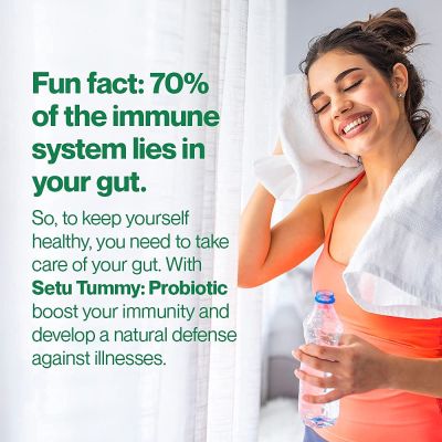 SETU: Tummy Probiotic - 30 Capsules (Pack of 1) | 9 strains with 20 Billion CFUs, Naturally Fermented Probiotics Lactobacillus & Bifidobacterium, Better Immunity, Gut Health, Reduced Gas