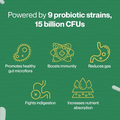 SETU: Tummy Probiotic - 30 Capsules (Pack of 1) | 9 strains with 20 Billion CFUs, Naturally Fermented Probiotics Lactobacillus & Bifidobacterium, Better Immunity, Gut Health, Reduced Gas