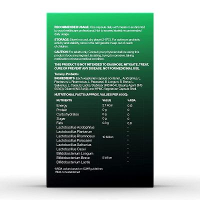 SETU: Tummy Probiotic - 30 Capsules (Pack of 1) | 9 strains with 20 Billion CFUs, Naturally Fermented Probiotics Lactobacillus & Bifidobacterium, Better Immunity, Gut Health, Reduced Gas