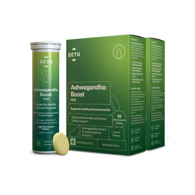 SETU: Ashwagandha: Boost Effervescent - 28 Tablets Lemon Flavour